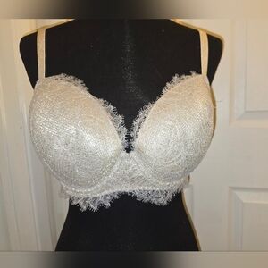 Elegant Gold Lace Push Up Women's Bra